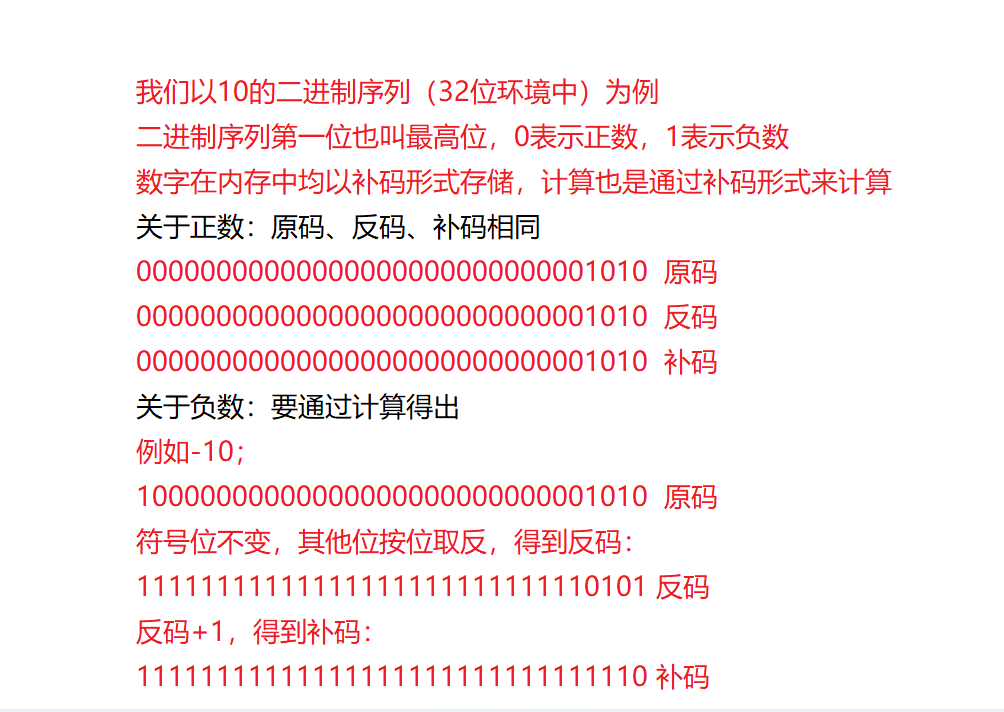 原反补码的知识点