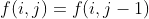 f(i,j)=f(i,j-1)